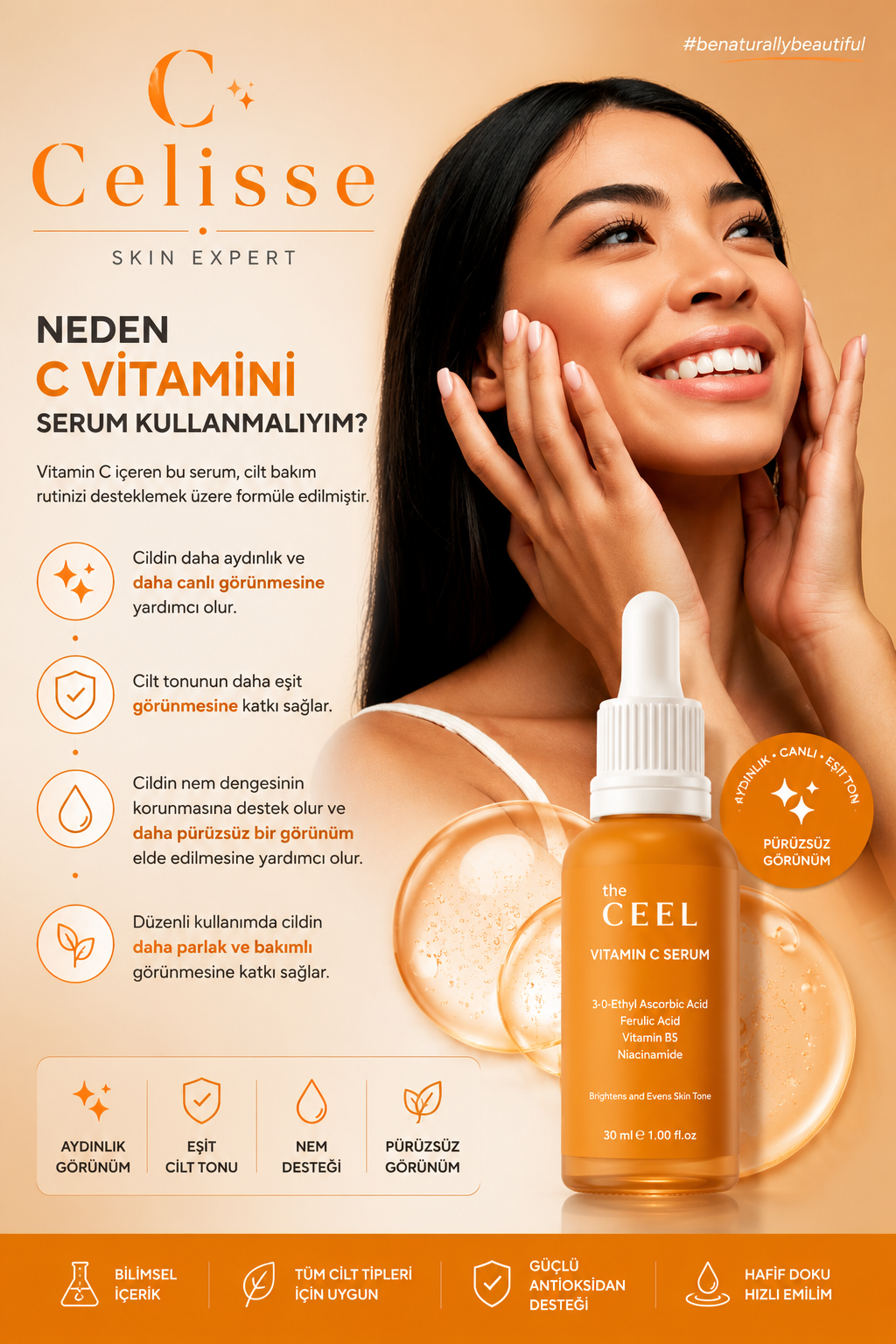 Celisse Glutatyon GEN-C Yoğun Onarıcı C Vitamini Cilt Bakım Serumu